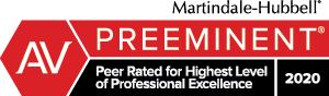 Martindale Hubbell AV Preeminent Peer Rated for Highest Level of Professional Excellence 2020