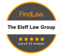 Findlaw 5 stars out of 15 reviews | The Eleff Law Group